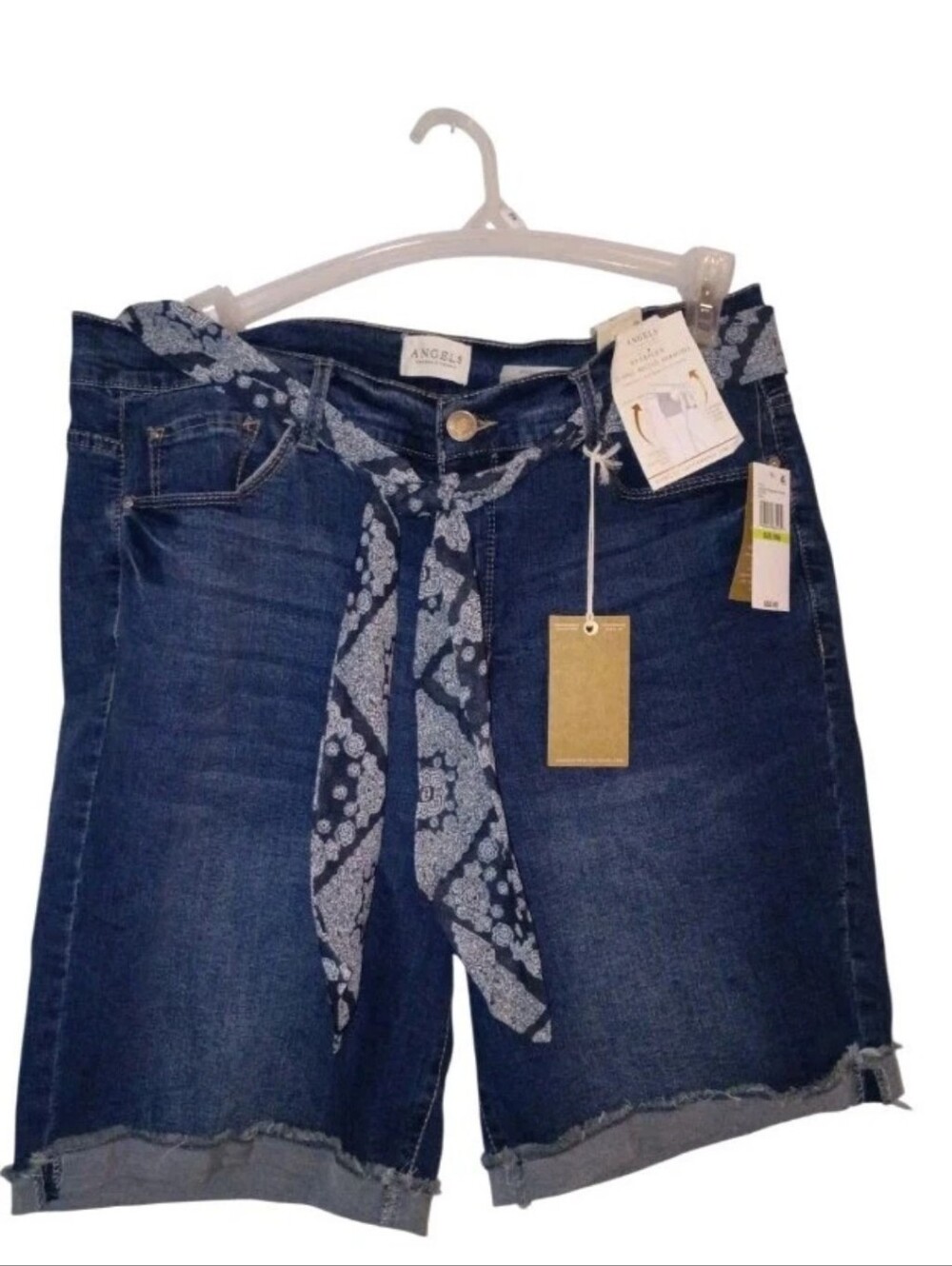 Women's Plus size 18 W Angels Bermuda Denim Shorts Slimming Tummy NWT